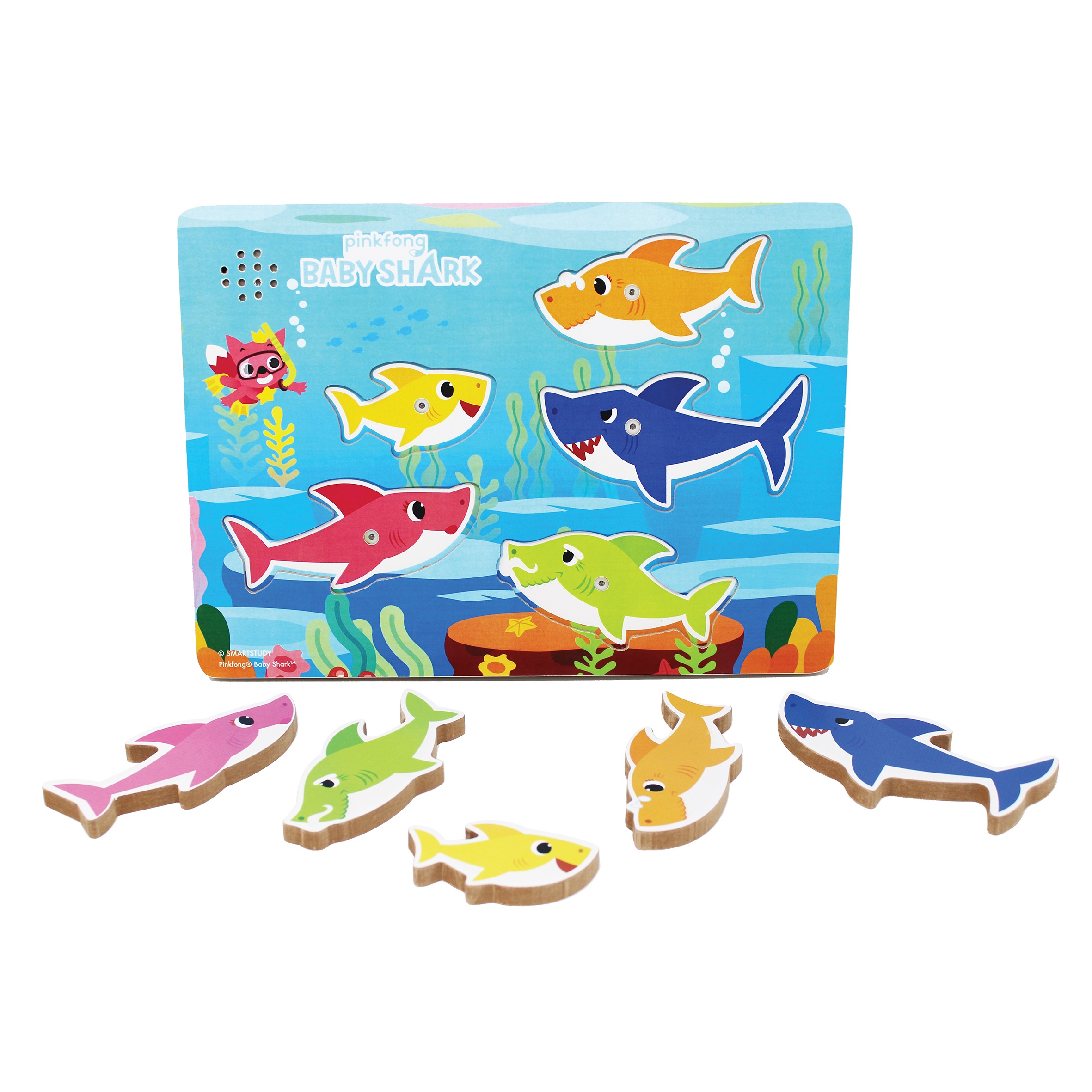 Baby Shark  Ξύλινο Παζλ με Ήχους & Τραγούδι Baby Shark  6054918 - Baby Shark