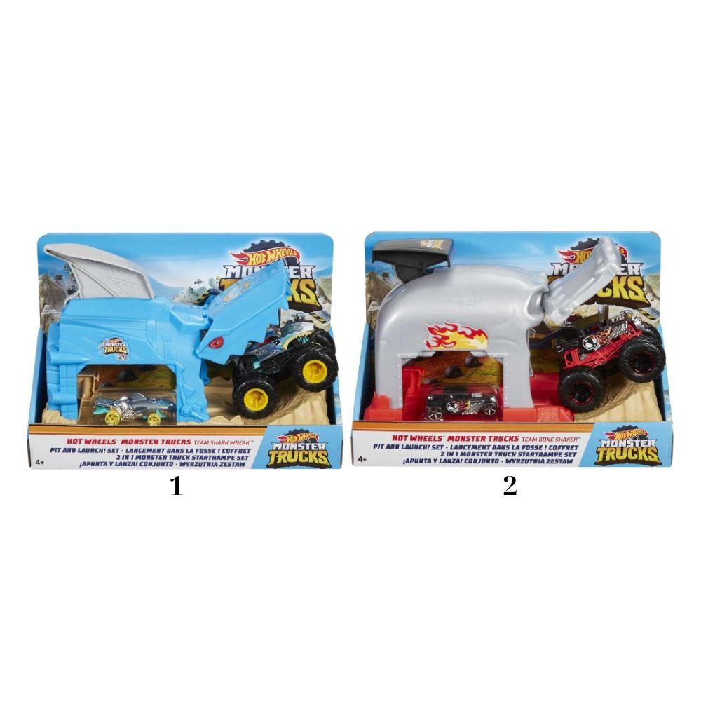 Mattel Hot Wheels Monster Trucks  Νεκροκεφαλή Σετ Παιχνιδιού Εκτοξευτές (2 Σχέδια) GKY01 - Hot Wheels