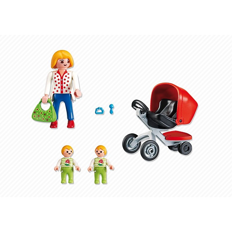Playmobil City Life Μαμά με δίδυμα και καροτσάκι 5573 - Playmobil, Playmobil City Life