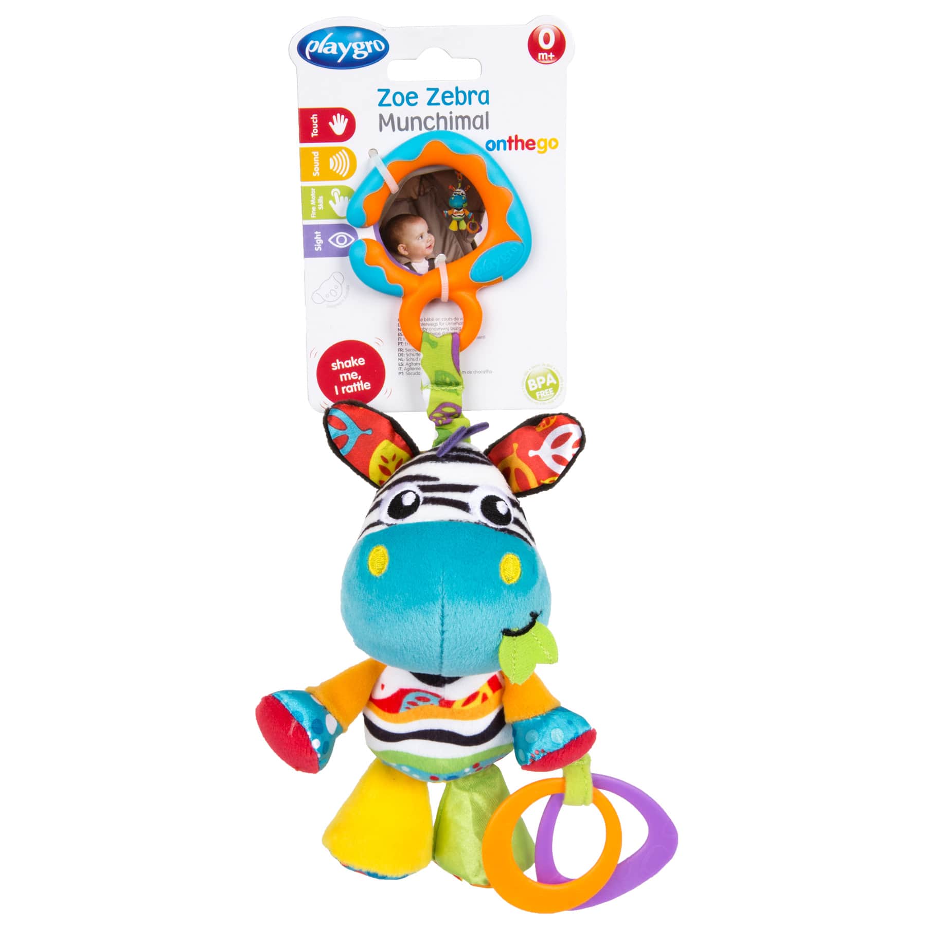 Playgro Playgro Zoe Zebra Munchimal-Κρεμαστό παιχνίδι καροτσιού