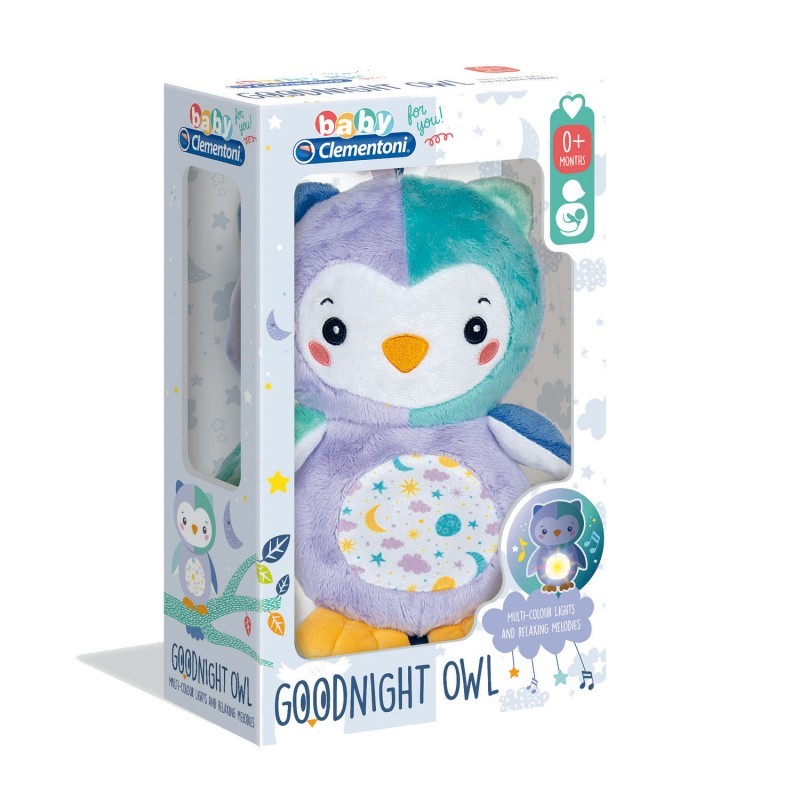 Baby Clementoni Goodnight Owl Βρεφικό Χνουδωτό Κουκουβάγια Με Φως 1000-17268 - Baby Clementoni