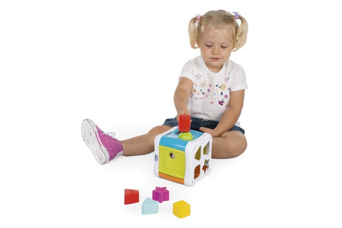 Chicco  2 σε 1 Κύβος με Σχήματα και Σφυρί 9686000000 - Chicco