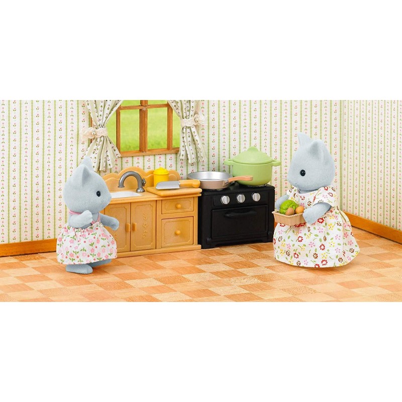 Sylvanian Families - Σετ Κουζίνας για Εξοχικό με τη Μαμά Cat 5164 - Sylvanian Families