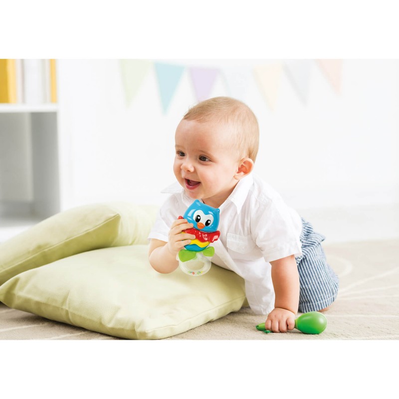 Baby Clementoni Βρεφικό Παιχνίδι Κουδουνίστρα Κουκουβάγια 1000-17160 - Baby Clementoni