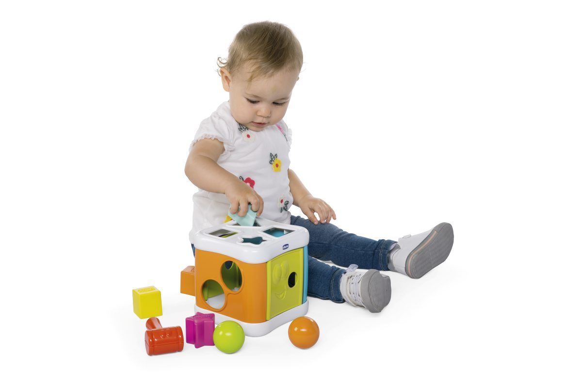 Chicco  2 σε 1 Κύβος με Σχήματα και Σφυρί 9686000000 - Chicco