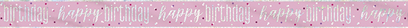 Unique Ροζ Διακοσμητικό Happy Birthday Banner 2,74M U83488 - Unique