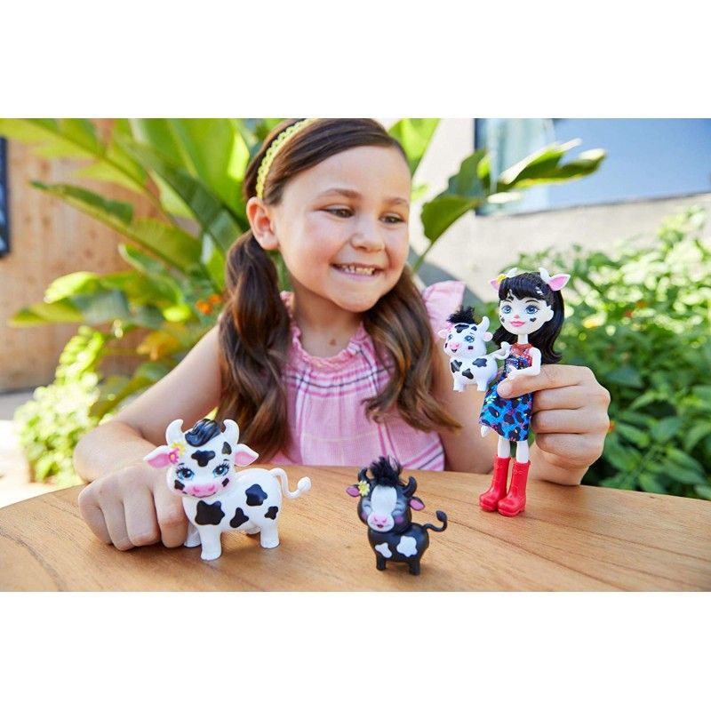 Enchantimals Κούκλα & Ζωάκια Φιλαράκια - Cambrie Cow με 3 Αγελαδίτσες GJX43 - Enchantimals