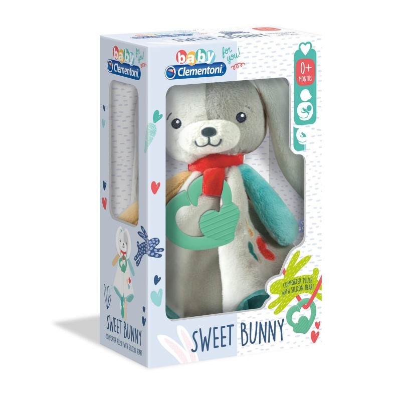 Baby Clementoni Sweet Bunny Βρεφικό Μαλακό Χνουδωτό Λαγουδάκι 1000-17272 - Baby Clementoni