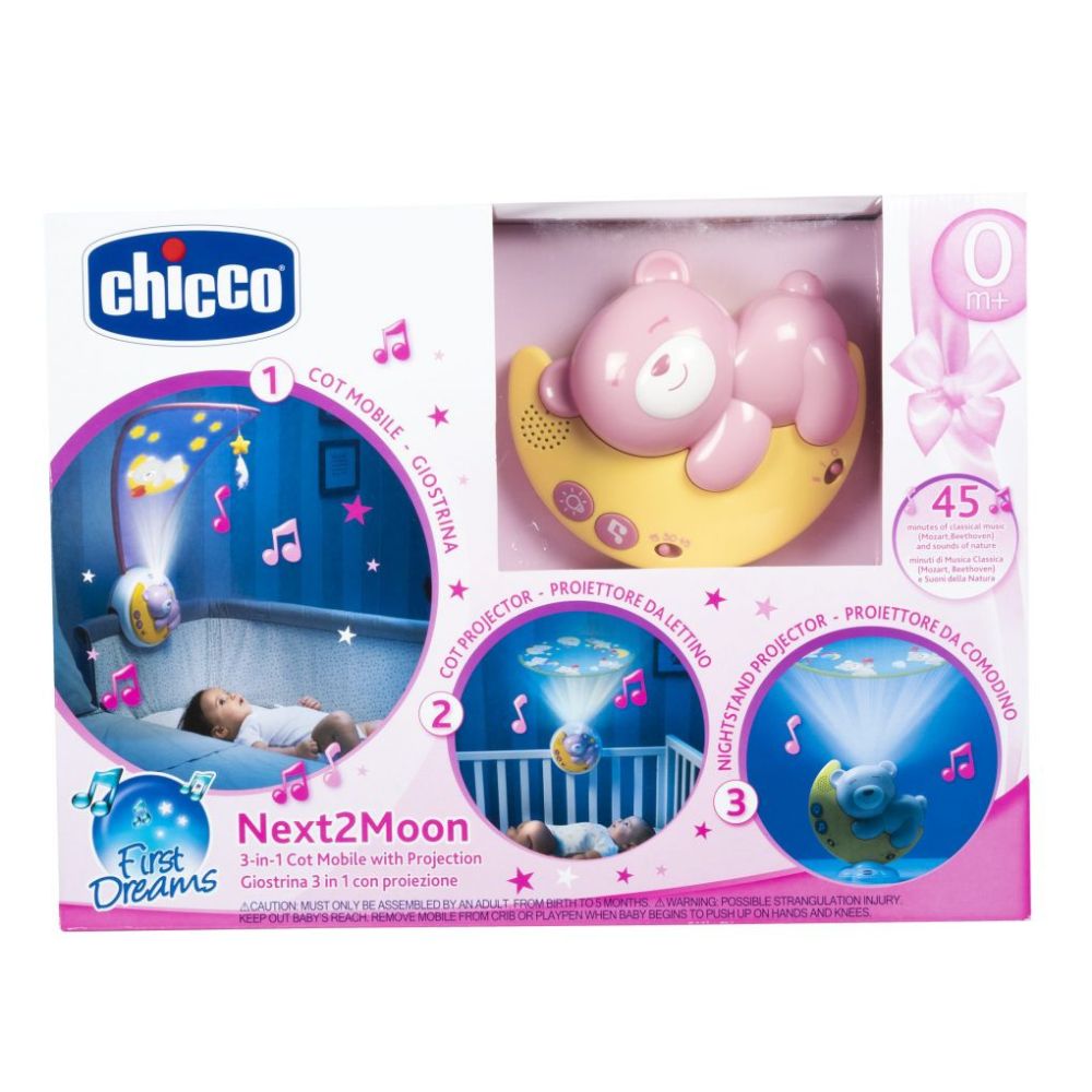 Chicco Chicco Παιχνίδι Κούνιας Κοντά στο Φεγγάρι Ροζ Y01-09828-10