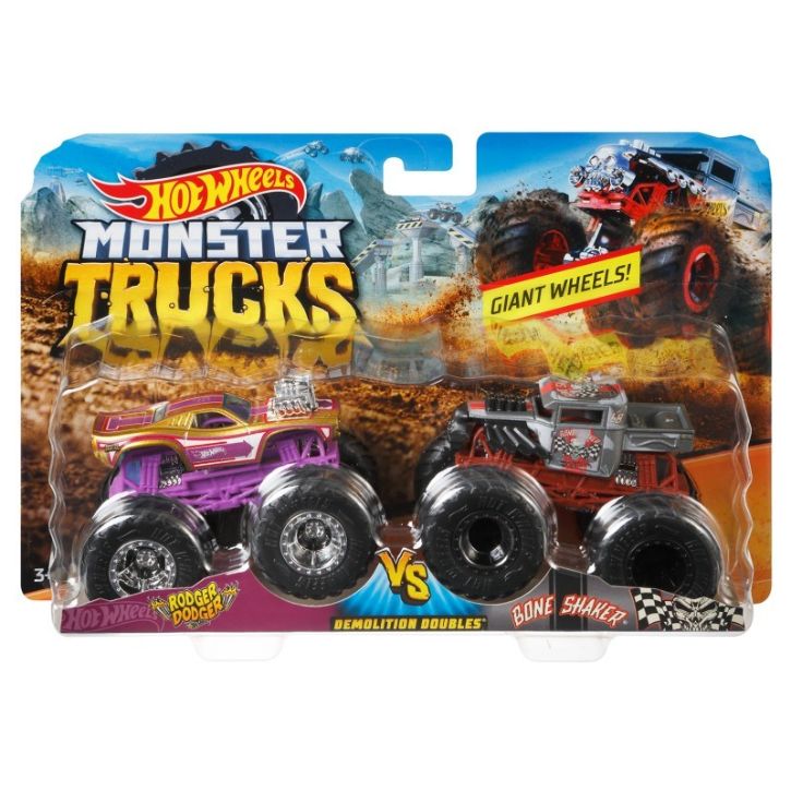 Hot Wheels Οχήματα Monster Trucks Σετ Των 2 - 9 Σχέδια FYJ64 - Hot Wheels