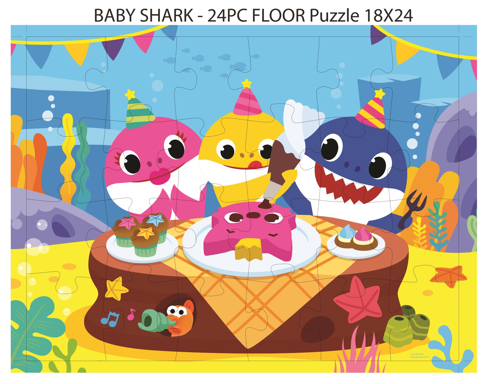 Baby Shark  Επιδαπέδιο Παζλ 24 τεμαχίων 6054915 - Baby Shark