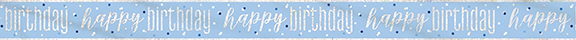 Unique Γαλάζιο Διακοσμητικό Happy Birthday Banner 2,74M U83475 - Unique
