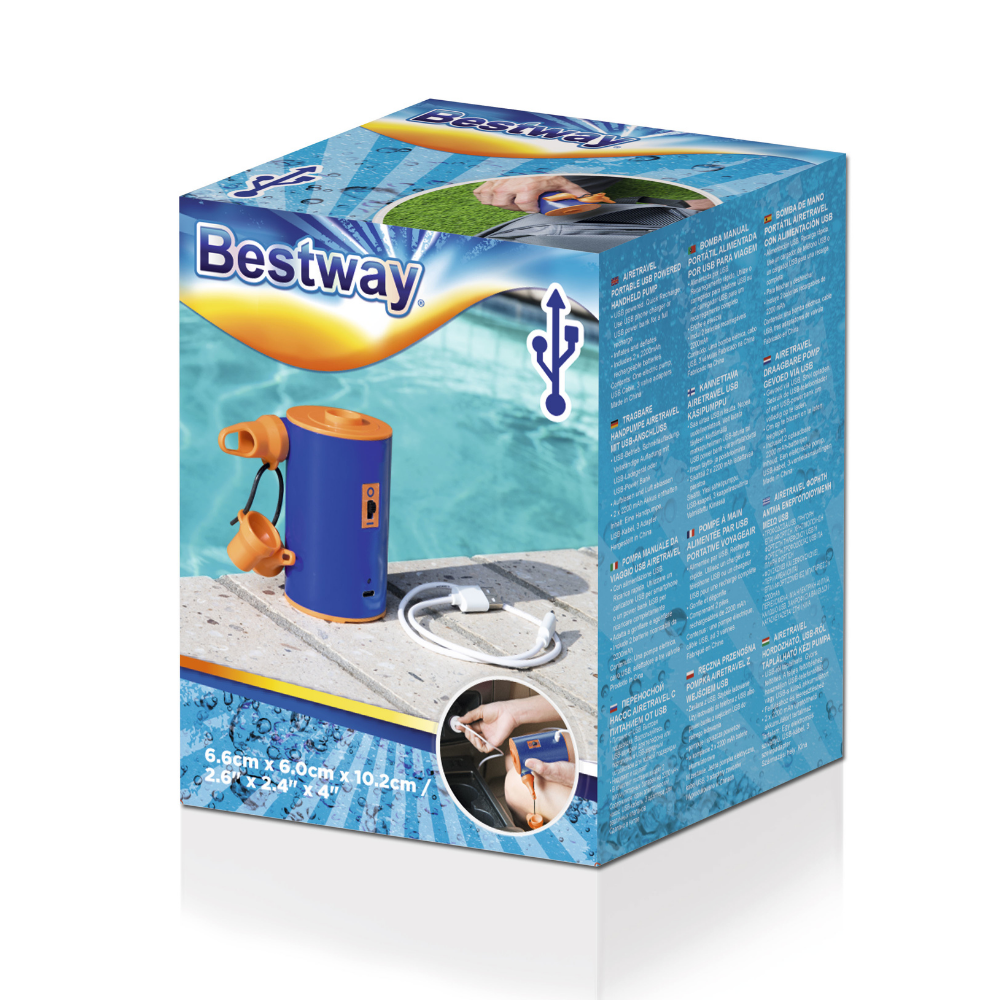Bestway Bestway Φορητή Ηλεκτρική Τρόμπα AireTravel 3.7V με Υποδοχή USB 62101