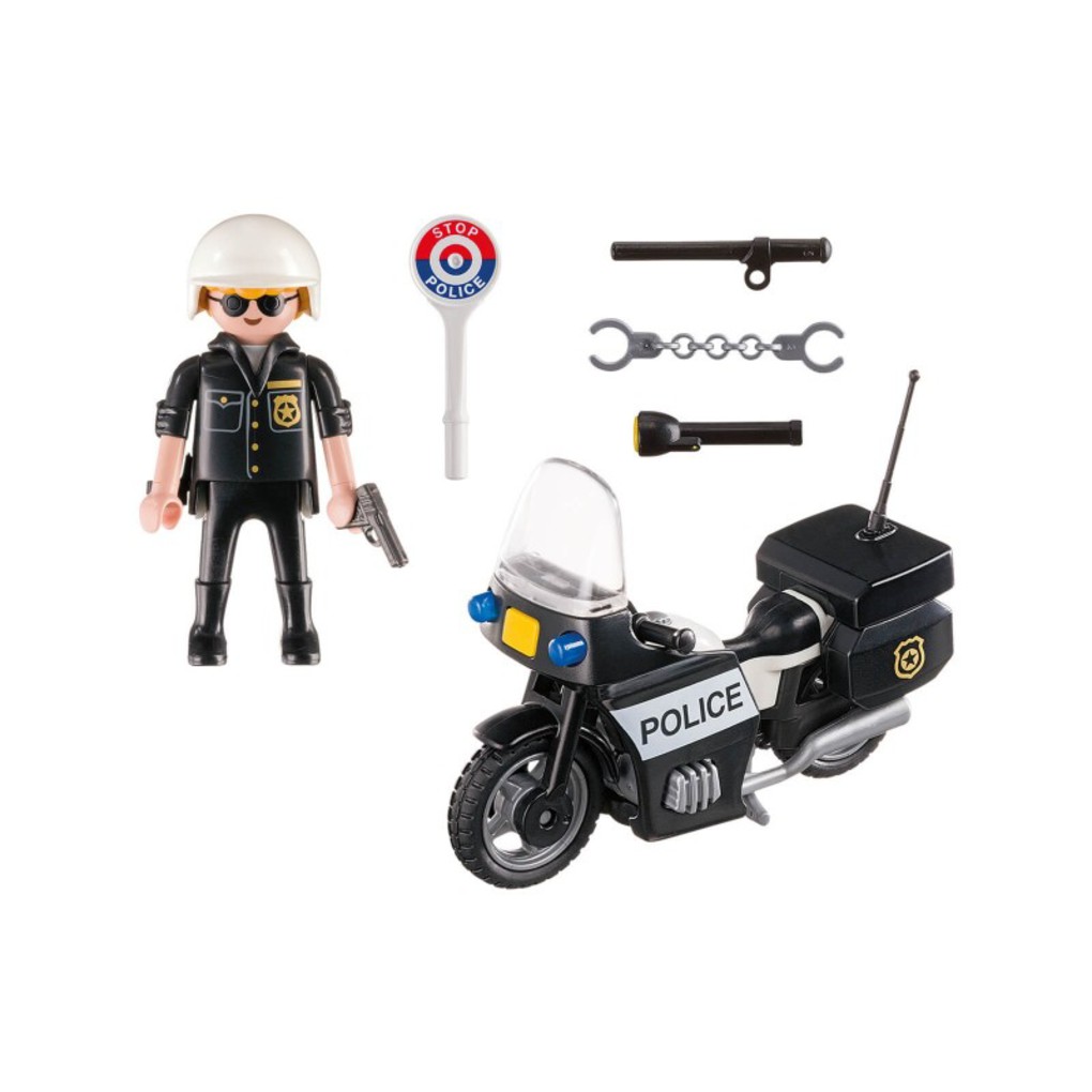 Playmobil Βαλιτσάκι Αστυνόμος με μοτοσικλέτα - Playmobil, Playmobil City Action