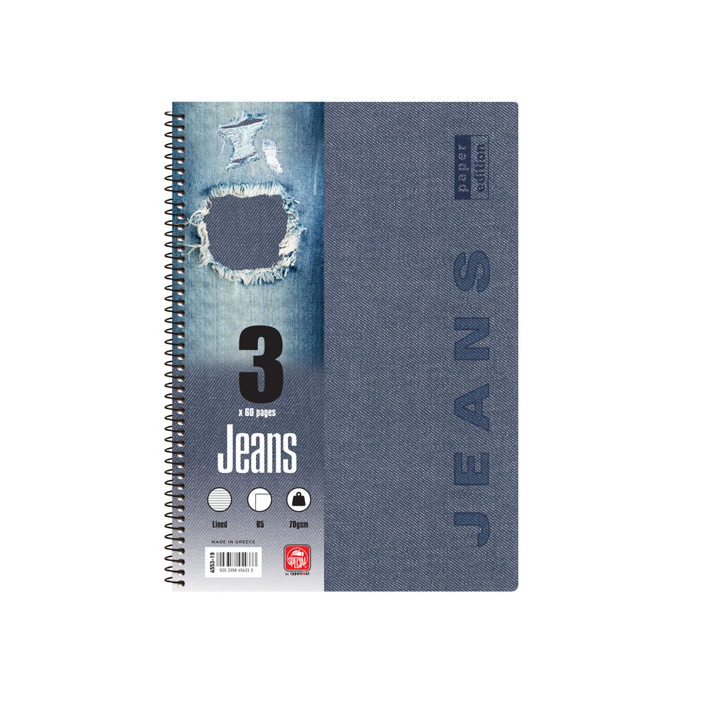 typotrust Τετράδιο 3 Θεμάτων B5 Jeans 4553-19 (4543Γ) φωτογραφία