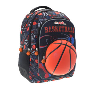 Must Τσάντα Πλάτης Δημοτικού Basketball με 4 Θήκες - Must