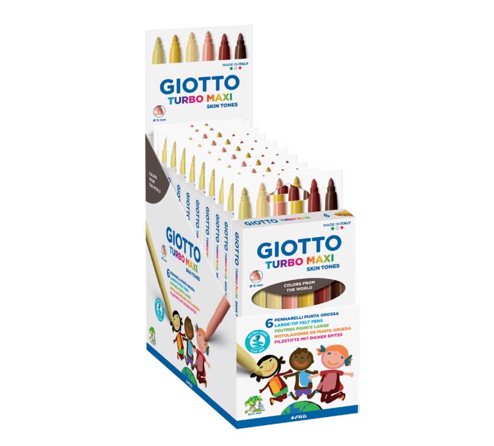 GIOTTO SKINTONES Μαρκαδόροι Turbo Maxi 6τμχ 000527000 - GIOTTO SKINTONES