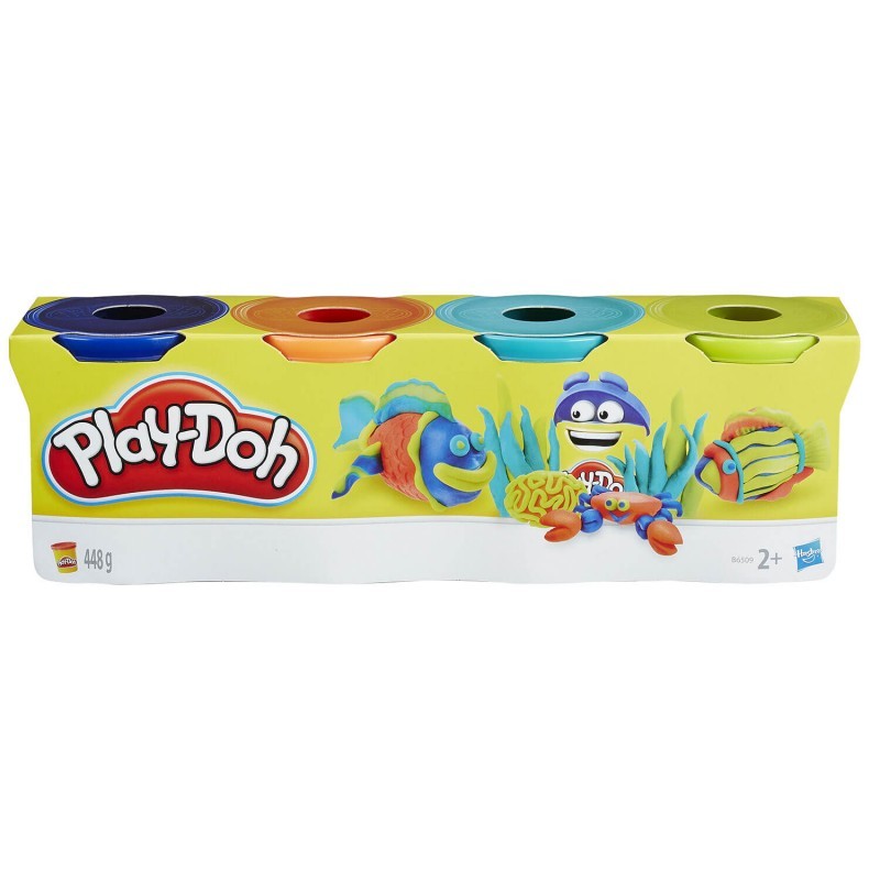 Play-Doh Classic Color 4 Βαζάκια - 3 Σχέδια B5517 - Play-Doh