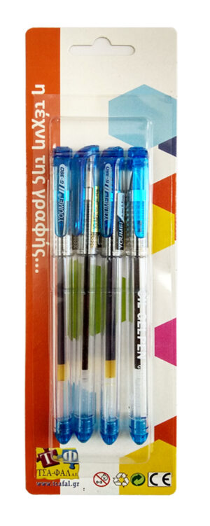 ΤΣΑ-ΦΑΛ  Στυλό g-308 oil gel 0,7mm, μπλε, μαυρης & κοκκινης Μελάνις,  Σ04310.4 - ΤΣΑ-ΦΑΛ