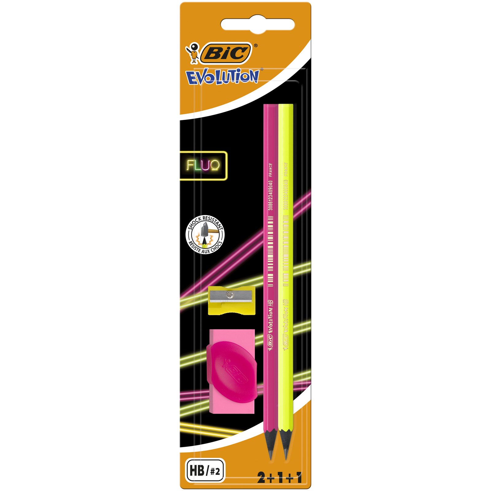 Bic Bic Μολύβι ΓΡΑΦΙΤΗ EVOLUTION FLUO ΣΕΤ ΓΟΜΑ/ΞΥΣΤΡΑ 942080