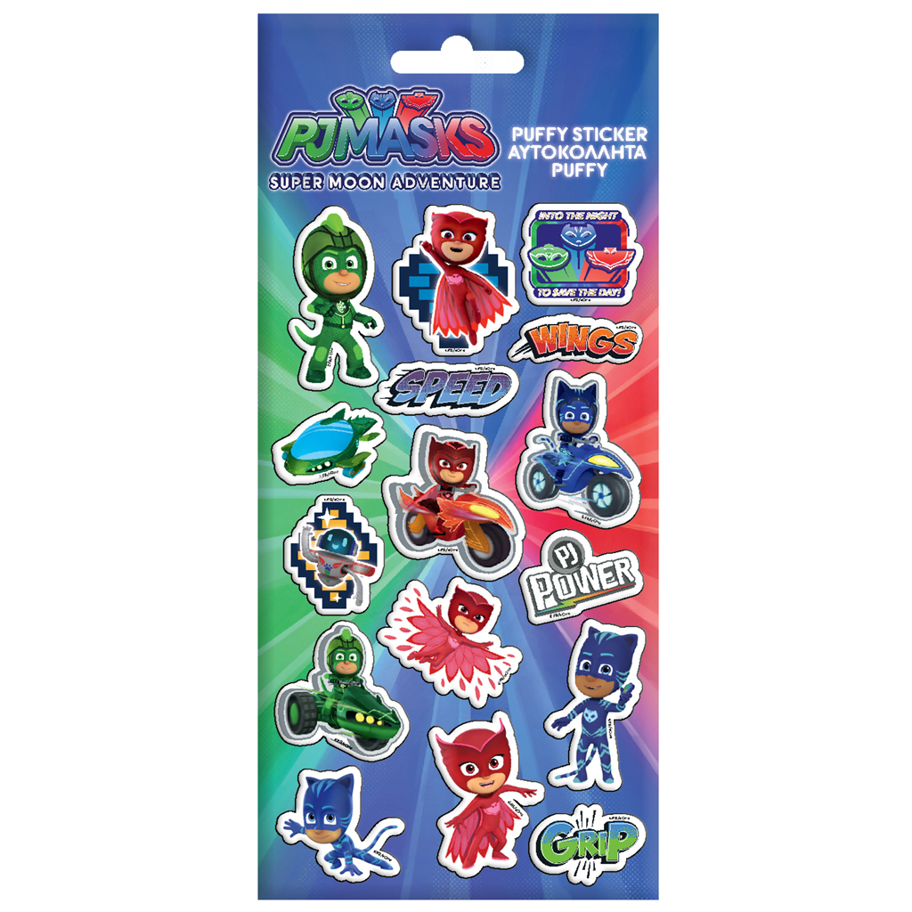 Αυτοκόλλητα Puffy PJ Masks 10x22 εκ. - PJ Masks