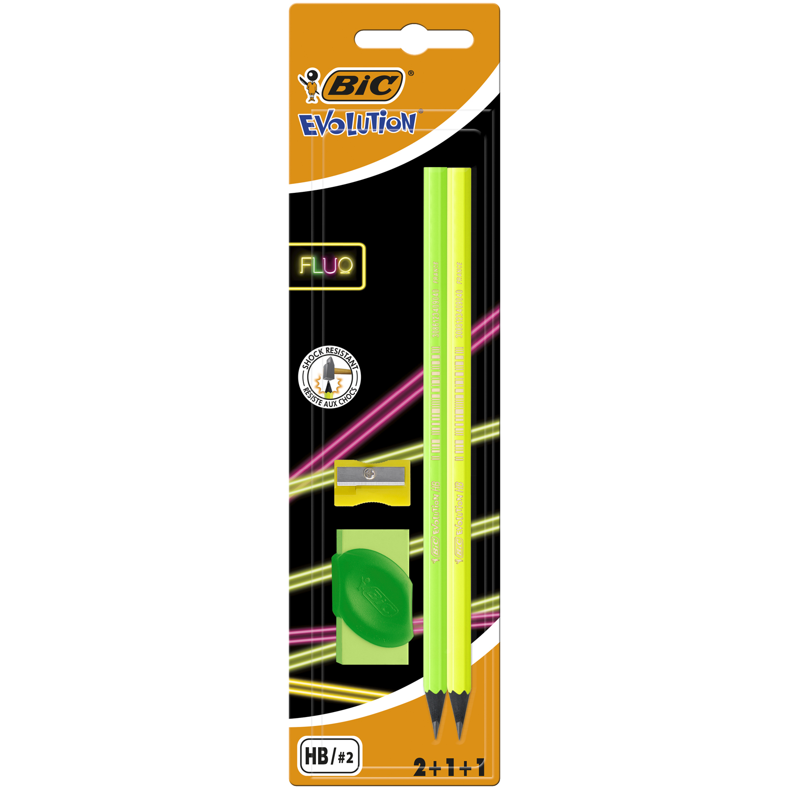 Bic Μολύβι ΓΡΑΦΙΤΗ EVOLUTION FLUO ΣΕΤ ΓΟΜΑ/ΞΥΣΤΡΑ 942080 φωτογραφία