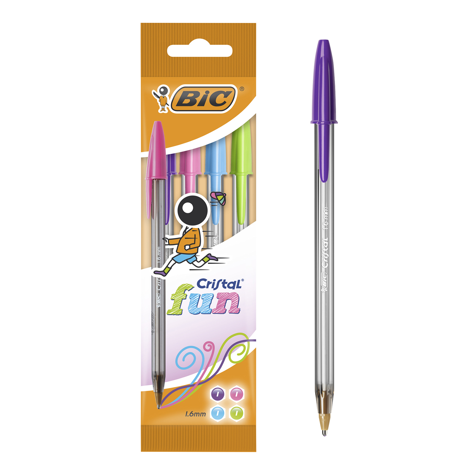 Bic  Στυλό Cristal 1.6 Fun Pouch 4  8957921 - Bic