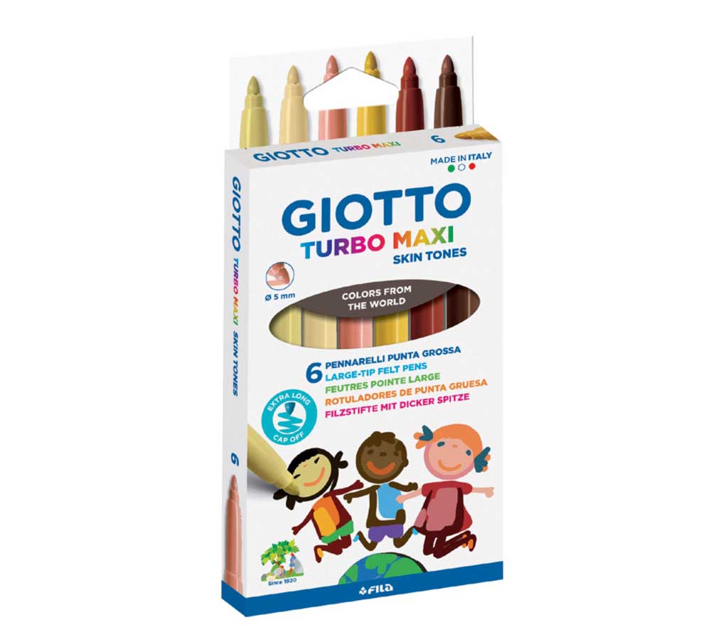 GIOTTO SKINTONES Μαρκαδόροι Turbo Maxi 6τμχ 000527000 - GIOTTO SKINTONES