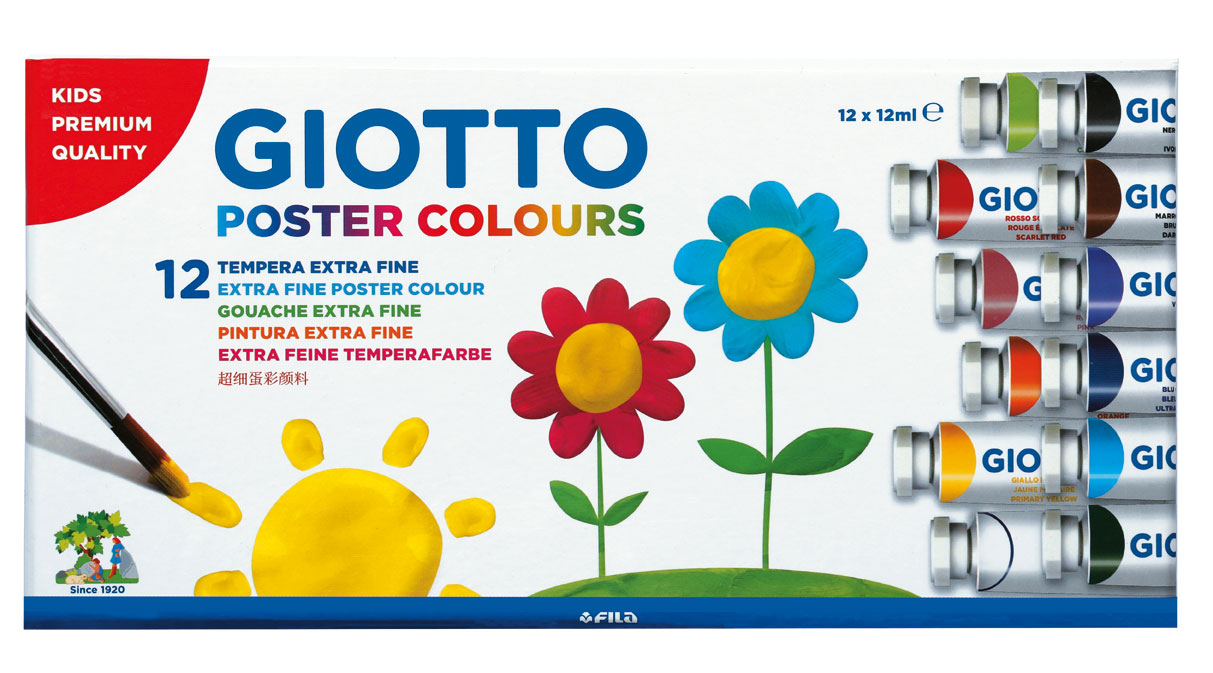 GIOTTO Tέμπερα 12ml 12χρώματα Giotto 000358000 - GIOTTO