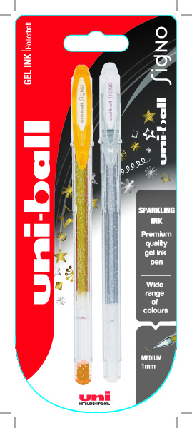 uni-ball um-120sp Χρυσό & Ασημί Στυλό signo 2 tem. BL-6482 - uni-ball