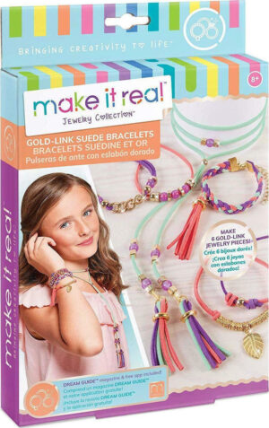 Make it Real - Gold Link Suede Bracelets (1207) - Make it Real
