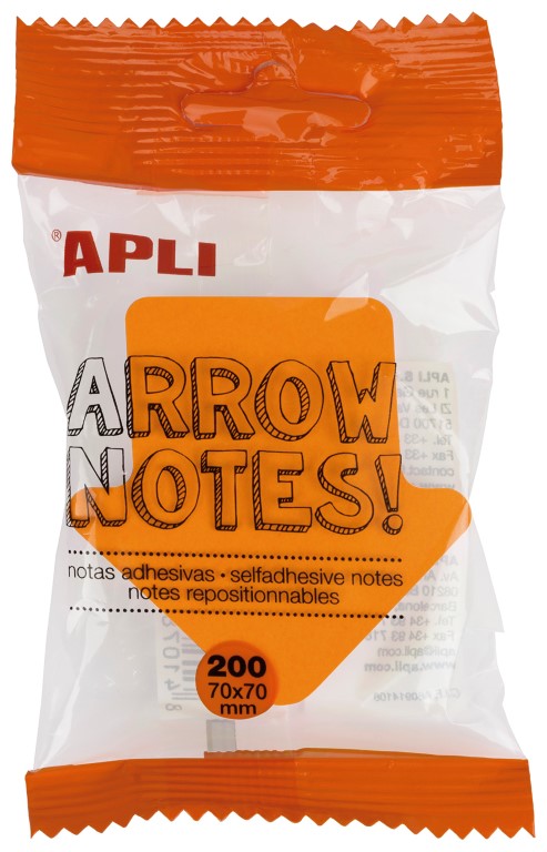 APLI apli Νotes Bright Shape arrow 70x70 200φ blister AP-16276 - APLI