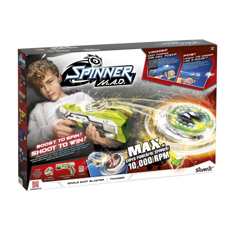 Silverlit Spinner M.A.D. Σετ Όπλο Και Σβούρα Single Shot - 4 Σχέδια 7530-86300 - Silverlit