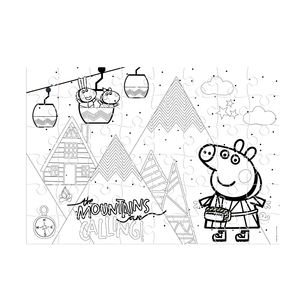 Παζλ Χρωματισμού Κύβος Peppa Pig 2 Όψεων Luna Toys, 48 Τμχ., 50x35 εκ. - Luna Toys