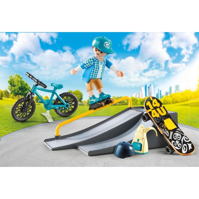 Playmobil Sports & Action Βαλιτσάκι Skateboarder Με Πίστα Και Ποδήλατο 9107 - Playmobil, Playmobil Sports & Action