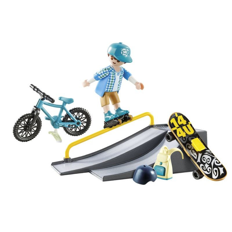 Playmobil Sports & Action Βαλιτσάκι Skateboarder Με Πίστα Και Ποδήλατο 9107 - Playmobil, Playmobil Sports & Action