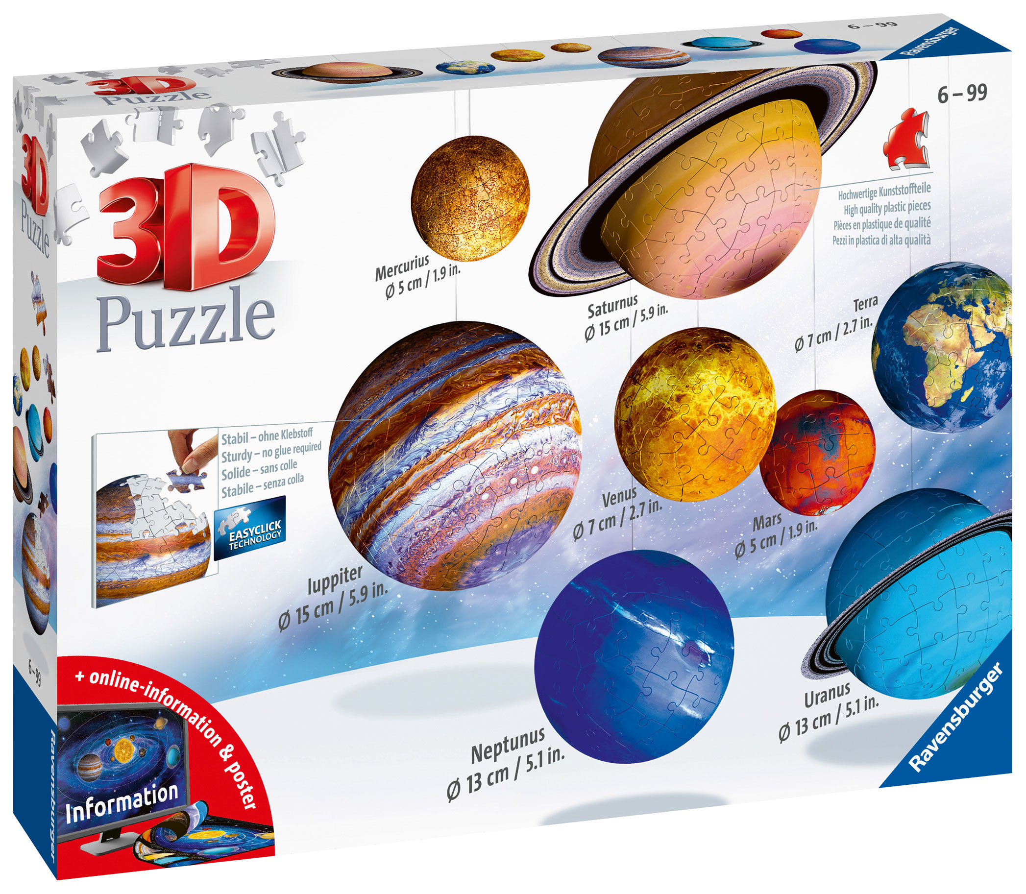 Ravensburger 3D Puzzle 522 τεμ. Ηλιακό Σύστημα  11668 - Ravensburger