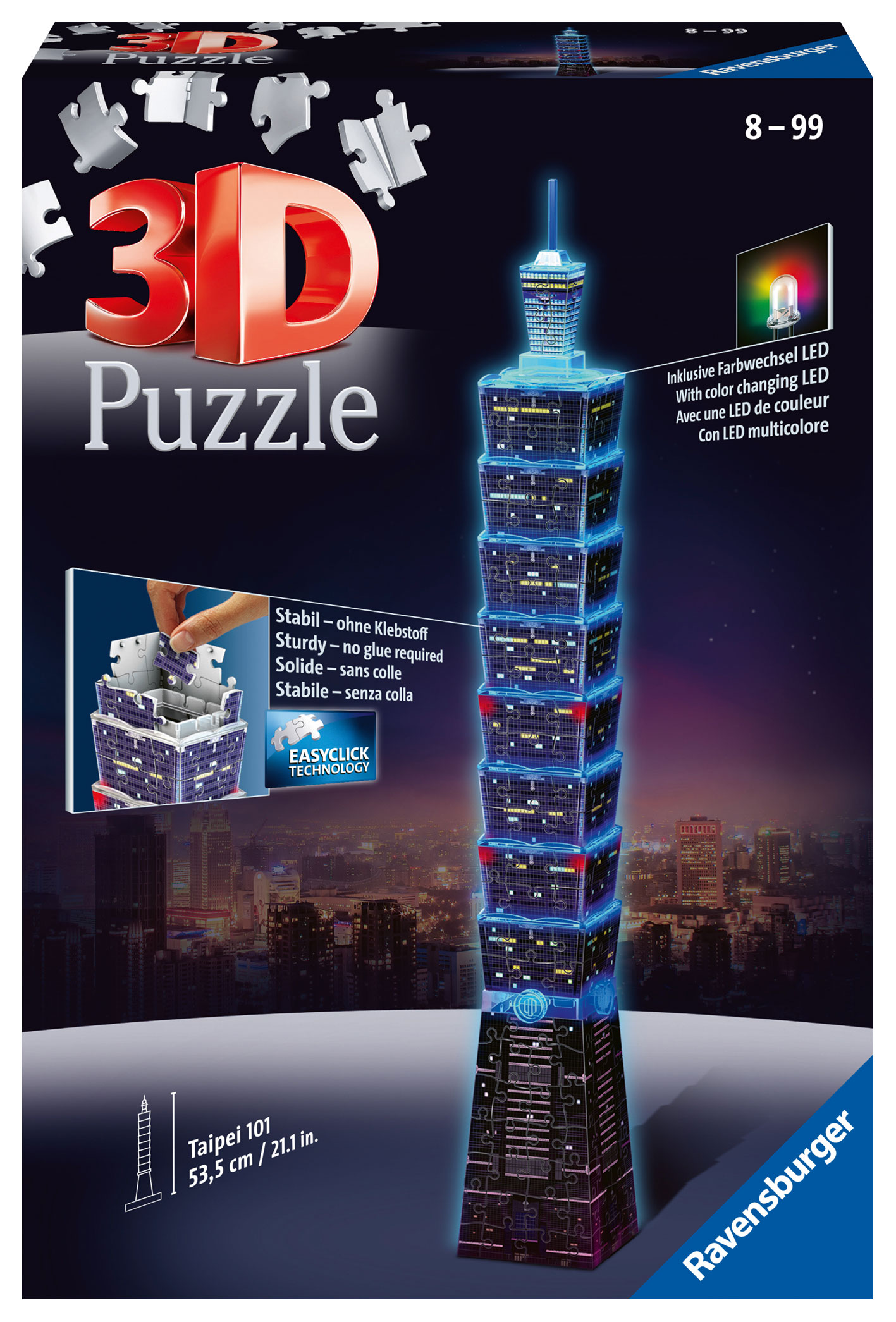 Ravensburger 3D Puzzle Night Edition 216 τεμ. Ταϊπέι 101 11149 - Ravensburger