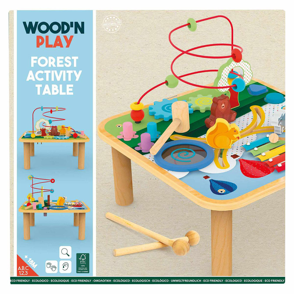 Wood N Play Ξύλινο Τραπέζι Δραστηριοτήτων - Wood' N Play