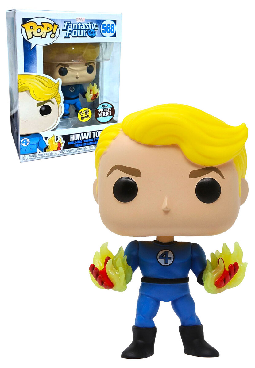 Funko POP! Marvel: Fantastic Four - Human Torch (Glows in the Dark) (Limited Edition Exclusive) #568 Bobble-Head Vinyl Φιγούρα - Funko Pop!