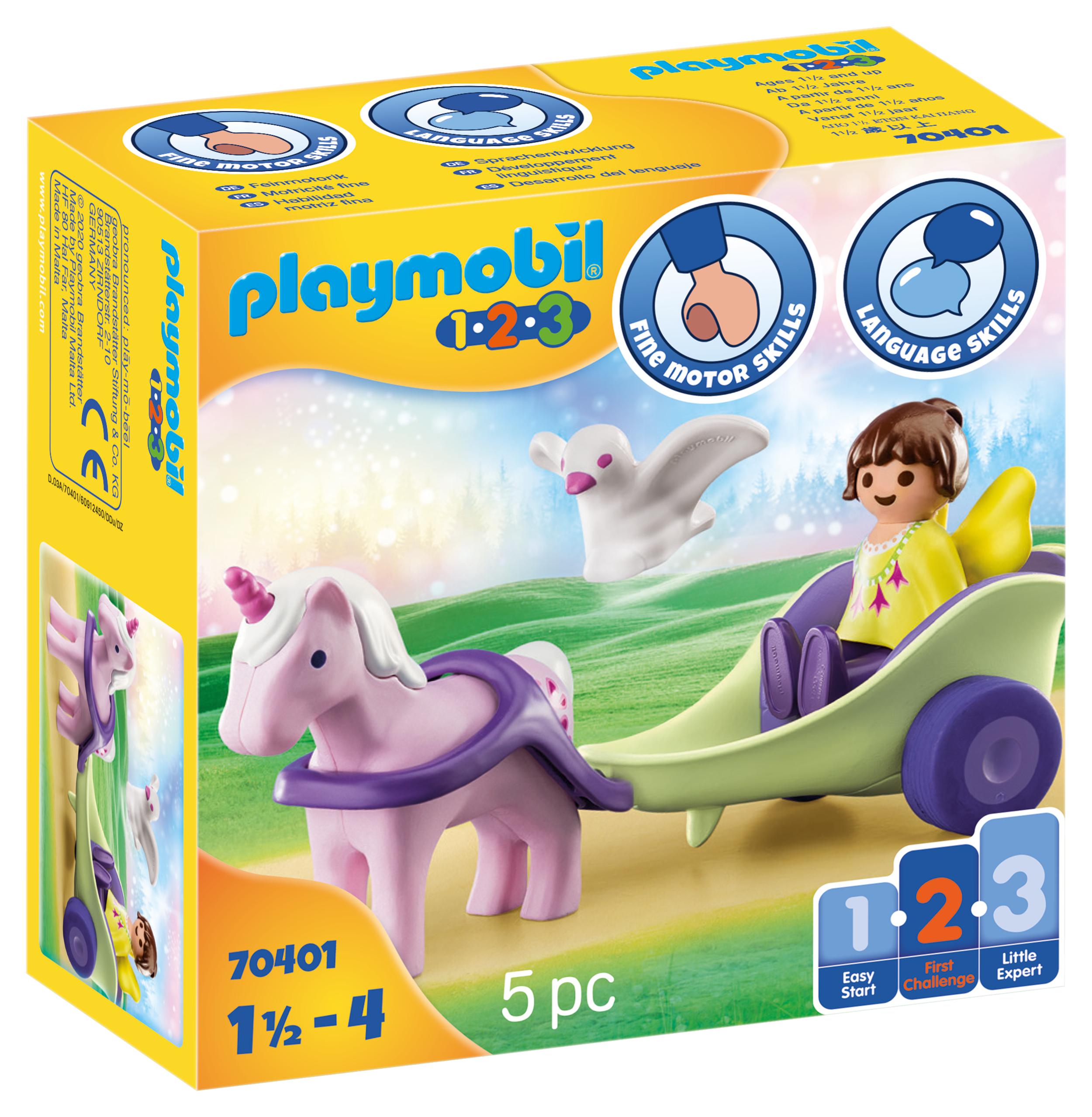 Playmobil 1.2.3  Νεραϊδοάμαξα με μονόκερο 70401 - Playmobil, Playmobil 1.2.3