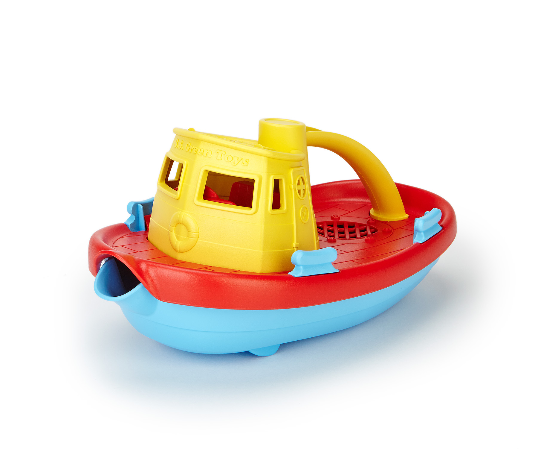 Green Toys: Ρυμουλκό Πλοίο Κίτρινο TUG01R-Y - Green Toys
