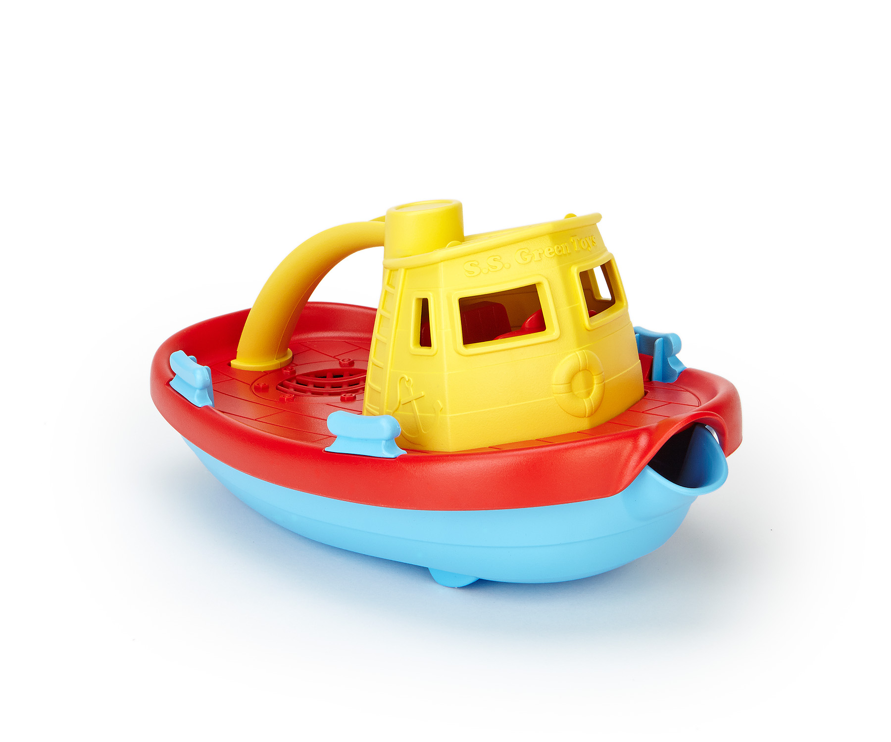 Green Toys: Ρυμουλκό Πλοίο Κίτρινο TUG01R-Y - Green Toys
