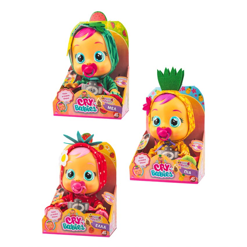 Cry Babies Κούκλα Κλαψουλίνια tutti frutti 3 Σχέδια 4104-93799 - Cry Babies
