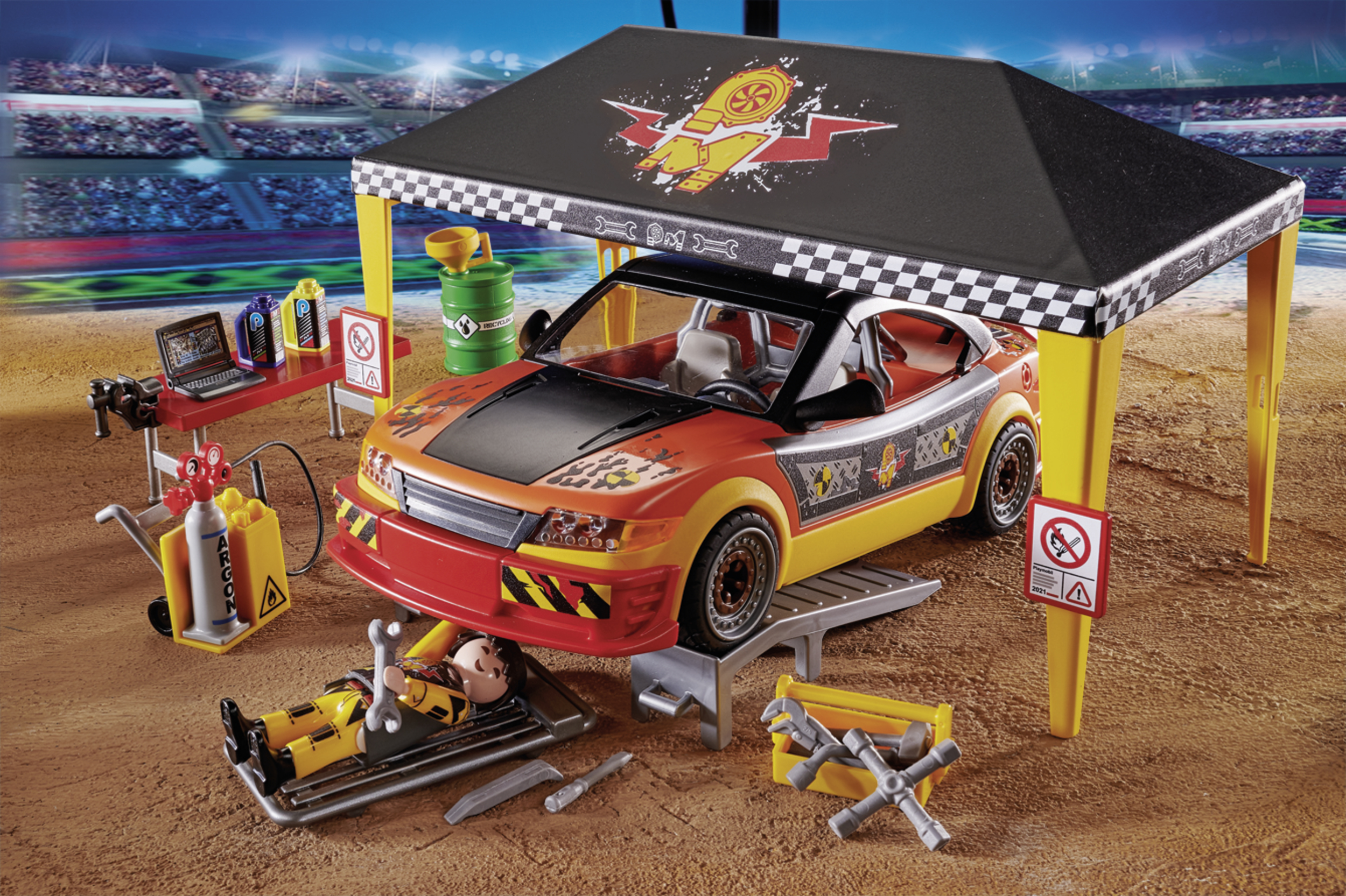 Playmobil Stunt Show Σκηνή-Συνεργείο επισκευών 70552 - Playmobil, Playmobil Stunt Show