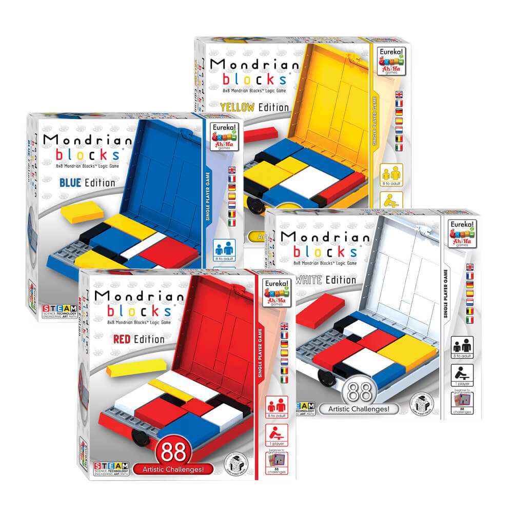 Ah!Ha Mondrian Blocks -Blue Edition 473555 - Ah! Ha Games