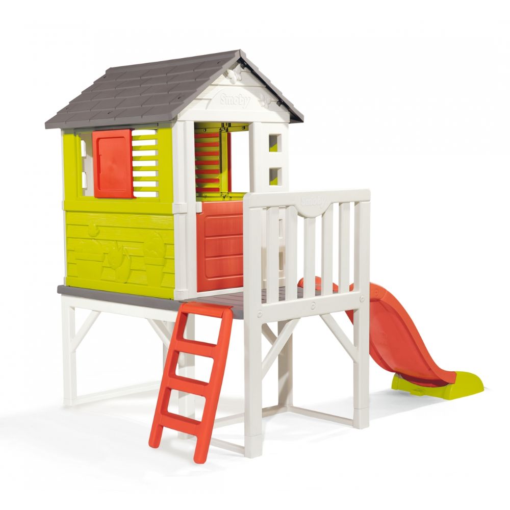 Smoby Παιδικό Σπιτάκι Παιδότοπος-Playhouse on Stilts με Τσουλήθρα - SMOBY