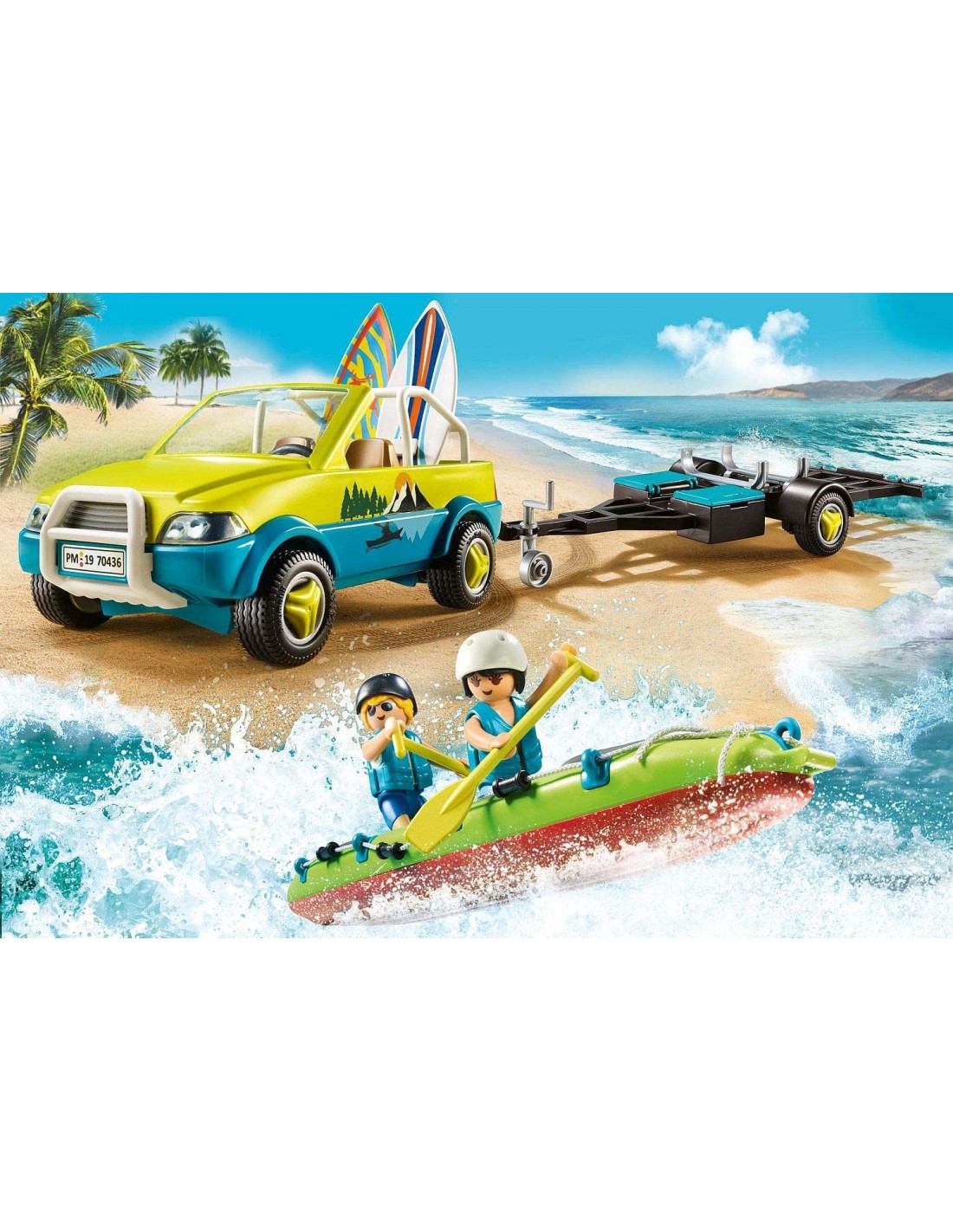 Playmobil Family Fun Αυτοκίνητο Με Ανοιχτή Οροφή Και Κανό 70436 - Playmobil, Playmobil Family Fun