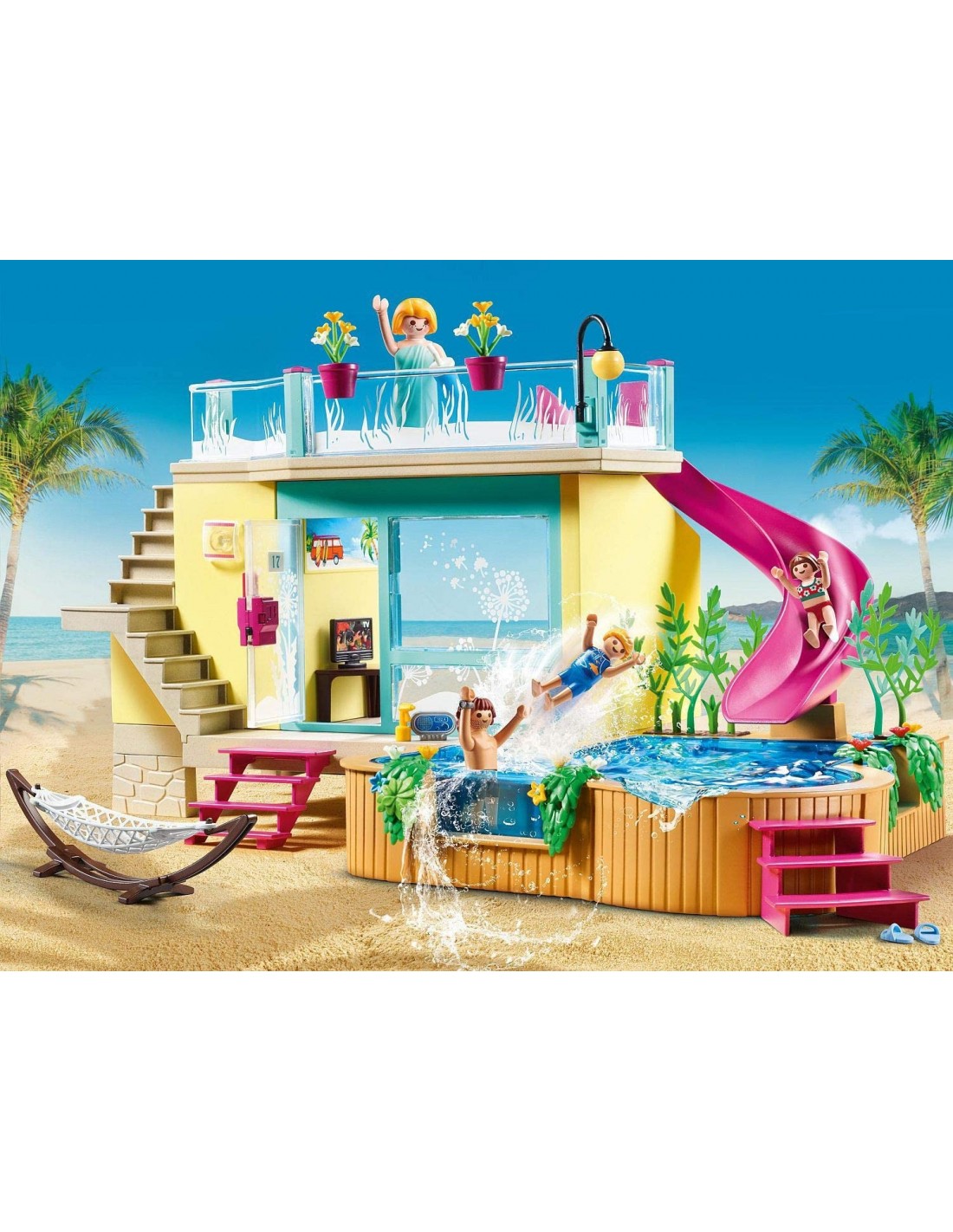 Playmobil Family Fun Μπανγκαλόου Με Πισίνα 70435 - Playmobil, Playmobil Family Fun