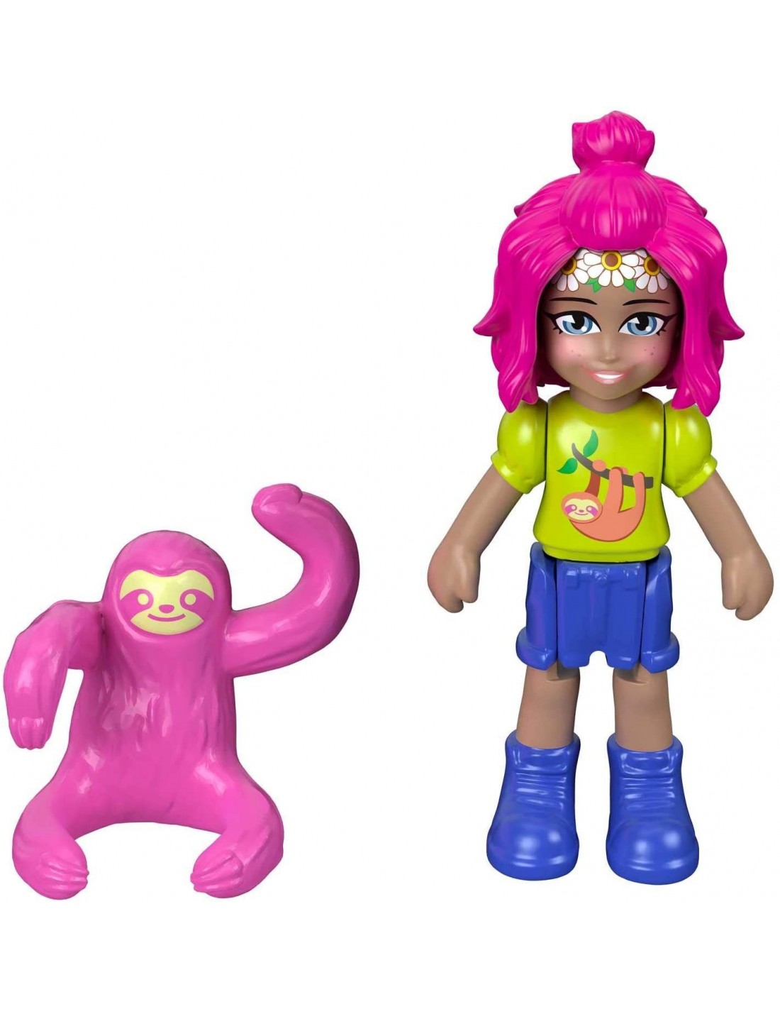 Polly Pocket Mini Σετάκια Flip And Reveal Tropical Sloth Βραδύποδας GTM56 - Polly Pocket
